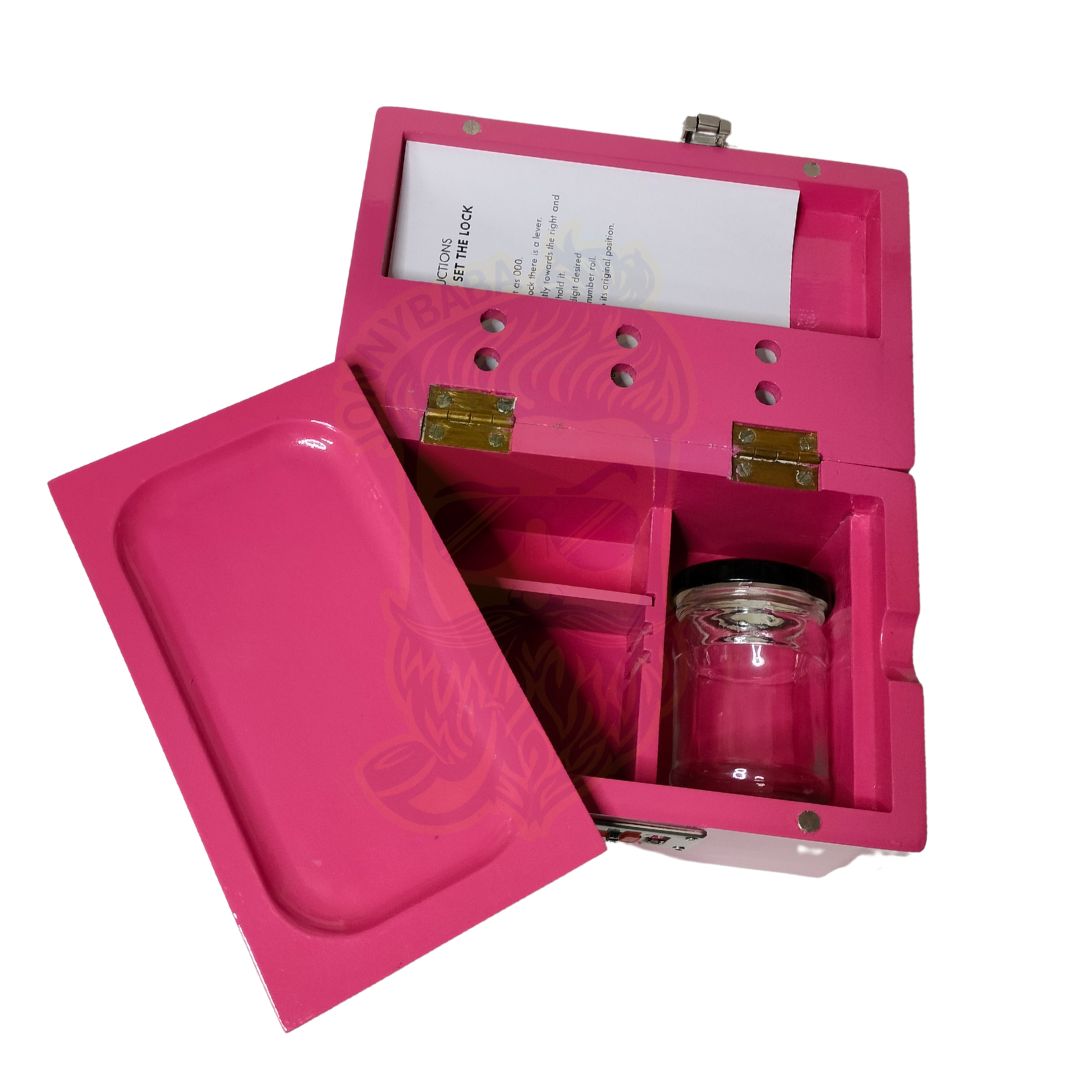 Pink Pearl Wooden Stashbox with Lock 