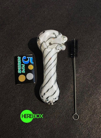 Snow leopard glass pipe available on Herbbox India 