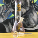 jonnybaba 8 inch glass ice bong Pink available on Herbbox India