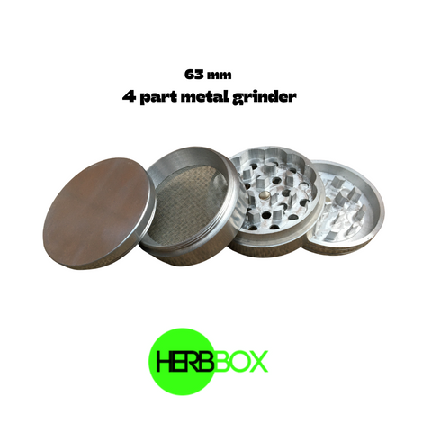 63mm metallic herb grinder available on Herbbox India 