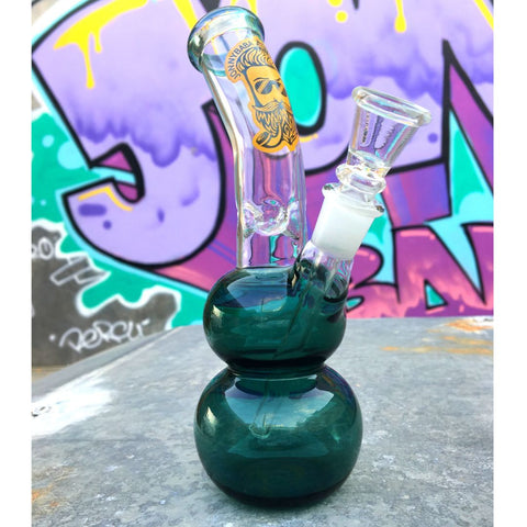 jb 7 inch teal glass ice bong available on Herbbox India 