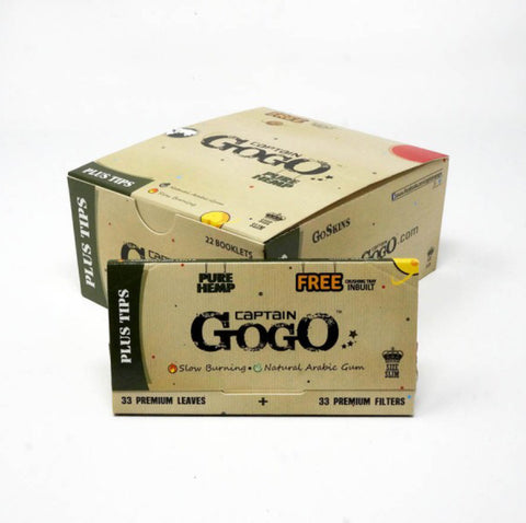Captain gogo hemp king size rolling paper with tips Available on Herbbox India