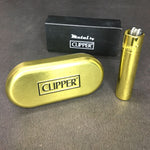 Clipper golden metal lighter available on Herbbox India