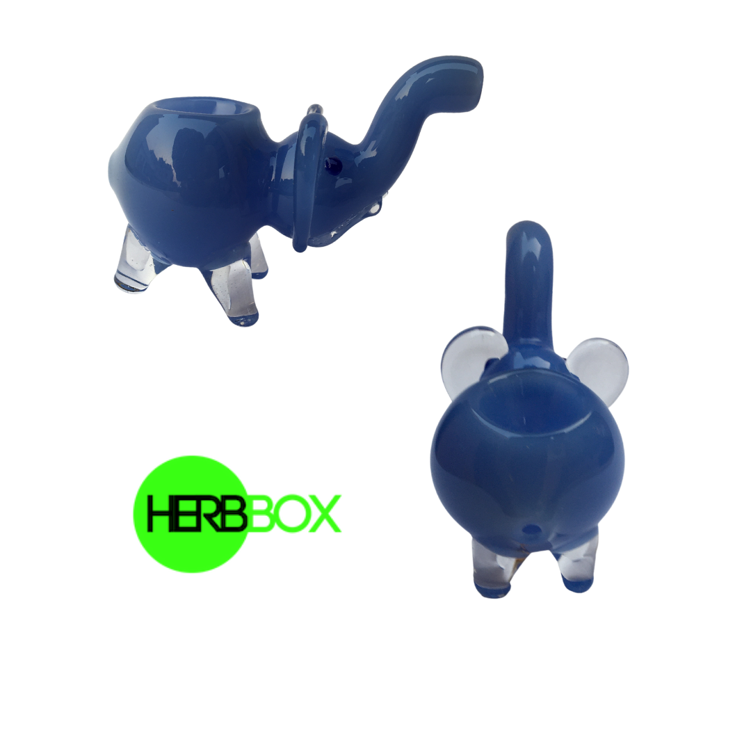 Aqua Elephant Glass Pipe HERBBOX HERBBOX India