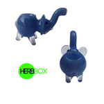 Aqua elephant smoking glass pipe available on Herbbox India 