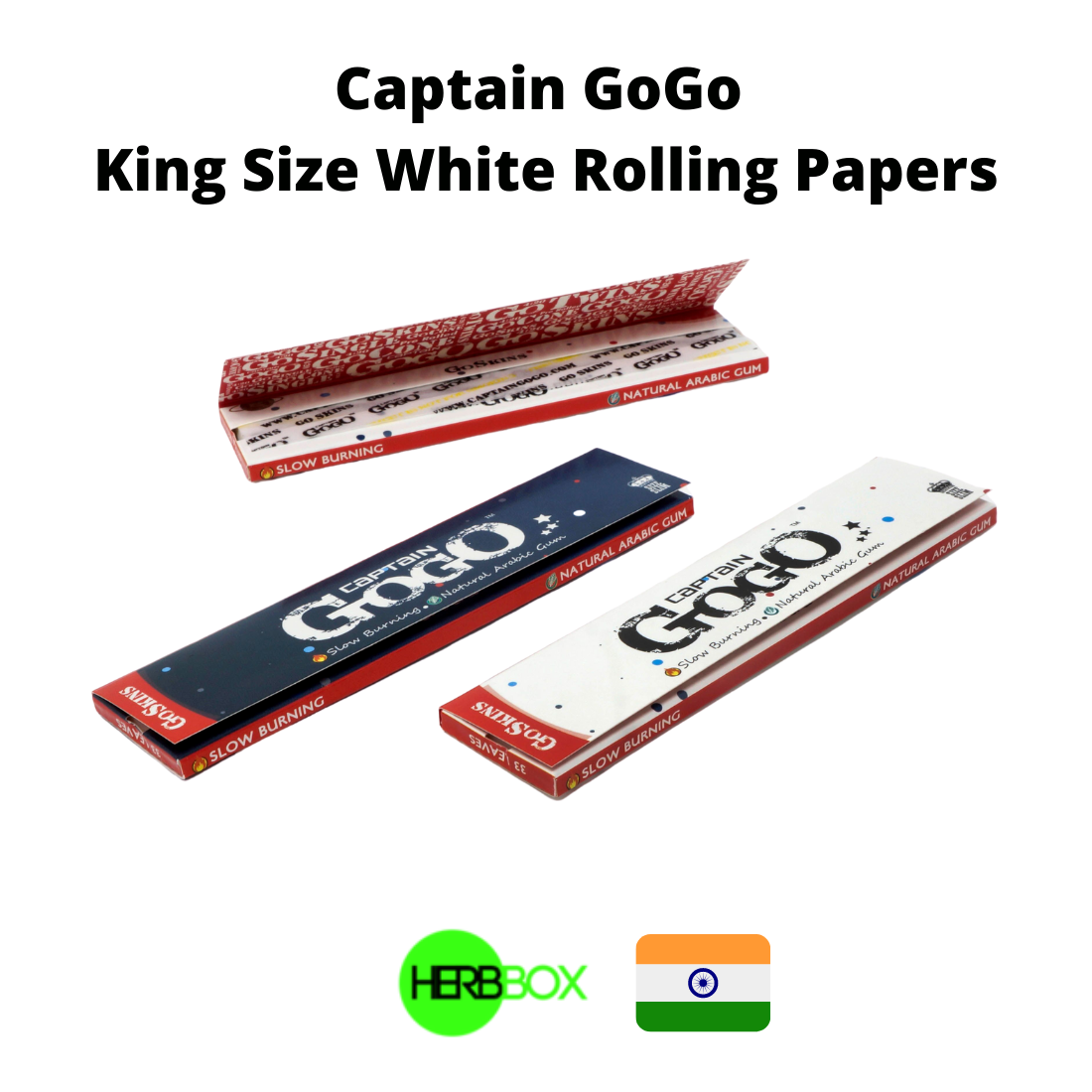 Captain GoGo King Size White Rolling Papers in India