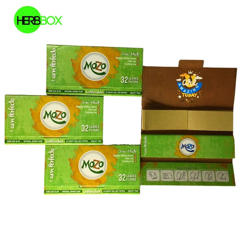 mozo brown rolling paper with tips combo available on herbbox India