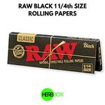 RAW Black 1 1/4th Size  Rolling Papers