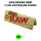 RAW Organic Hemp 1 1/4th Size Rolling Papers