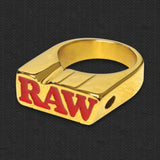 Buy Raw Gold Smoker Ring in India on HerbBox India