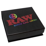 Raw rainbow glass ashtray available on herbbox India