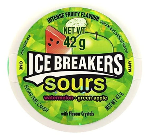 Ice Breakers Sours Watermelon, and Green Apple, Flavoured Mints