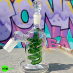 Male spiral percolator glass ashcatcher now available on herbbox India