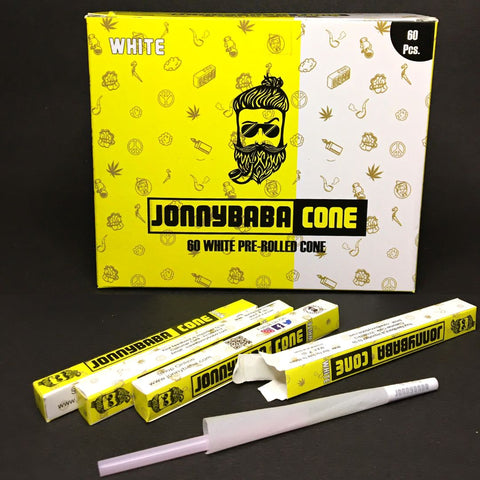 jonnybaba white pre-rolled cones available now on Herbbox India