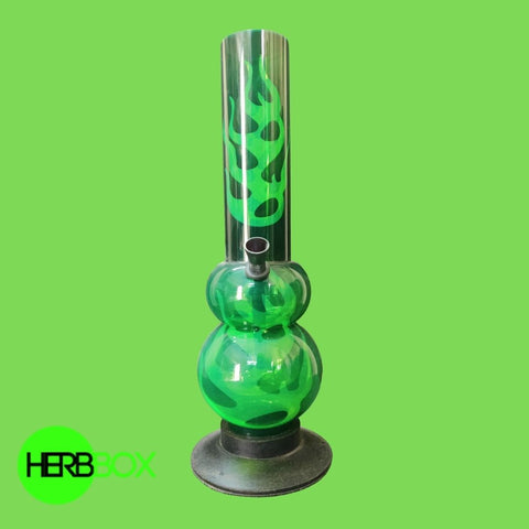 Green Flame 12"Acrylic Bong available on Herbbox India.