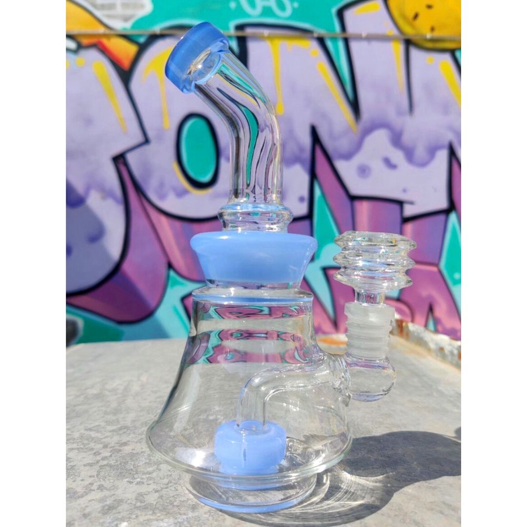 Matrix percolator 8 inch glass bong light blue